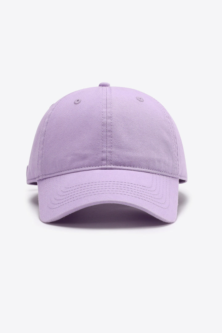 Plain Adjustable Cotton Baseball Cap Trendsi