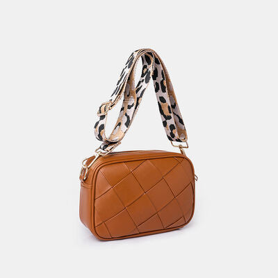 PU Leather Woven Crossbody Bag Trendsi