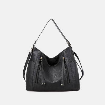 Textured PU Leather Tote Bag Trendsi