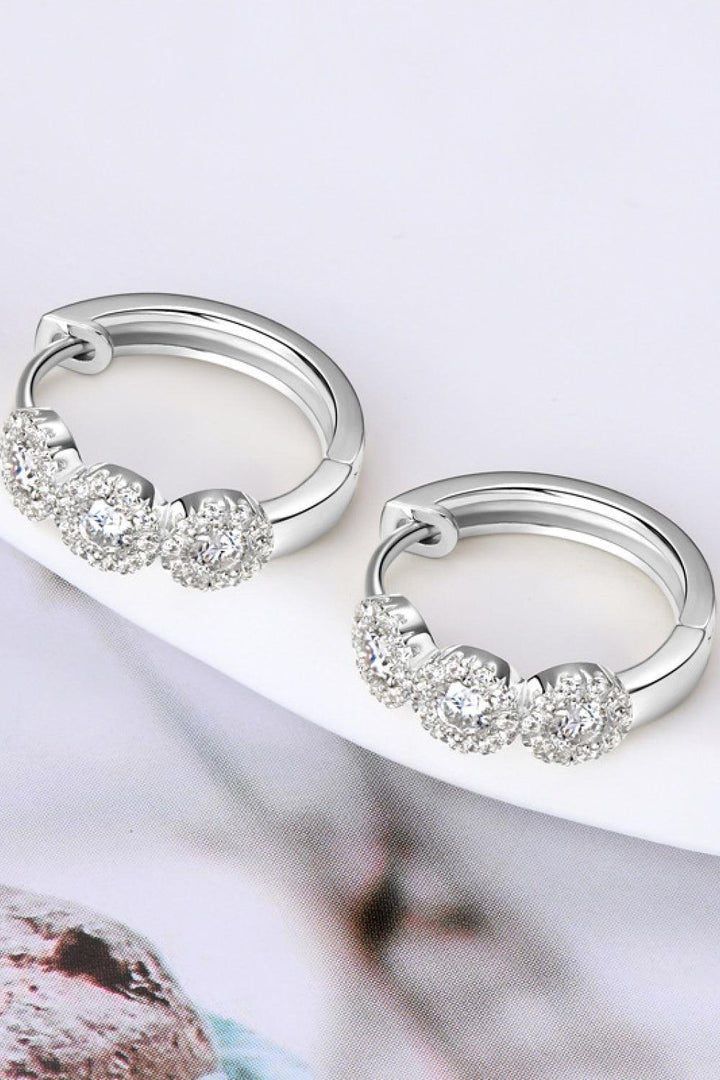 Moissanite 925 Sterling Silver Huggie Earrings - Super Amazing Store