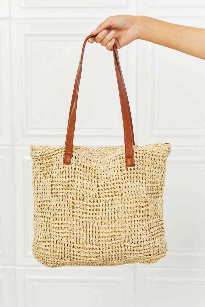 Fame Picnic Date Straw Tote Bag Trendsi