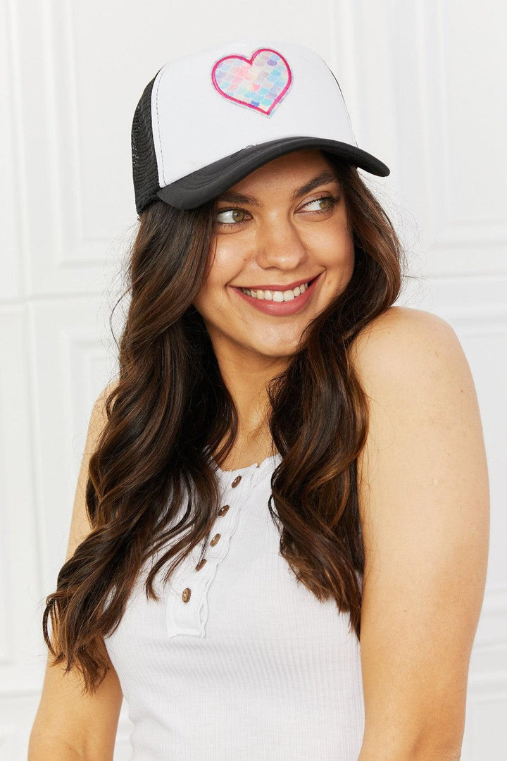 Fame Falling For You Trucker Hat in Black - Super Amazing Store