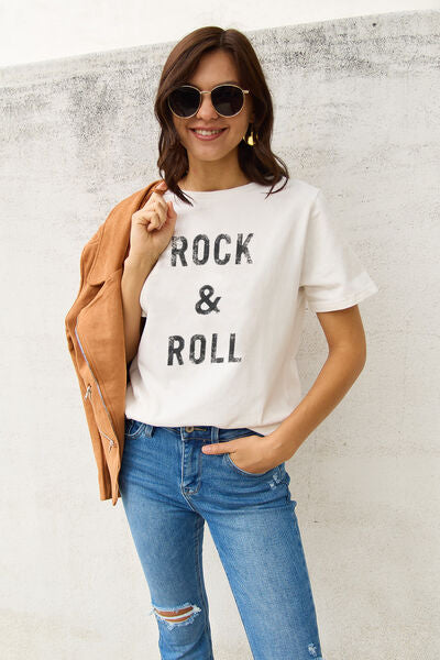 Simply Love Full Size ROCK & ROLL Short Sleeve T-Shirt Trendsi