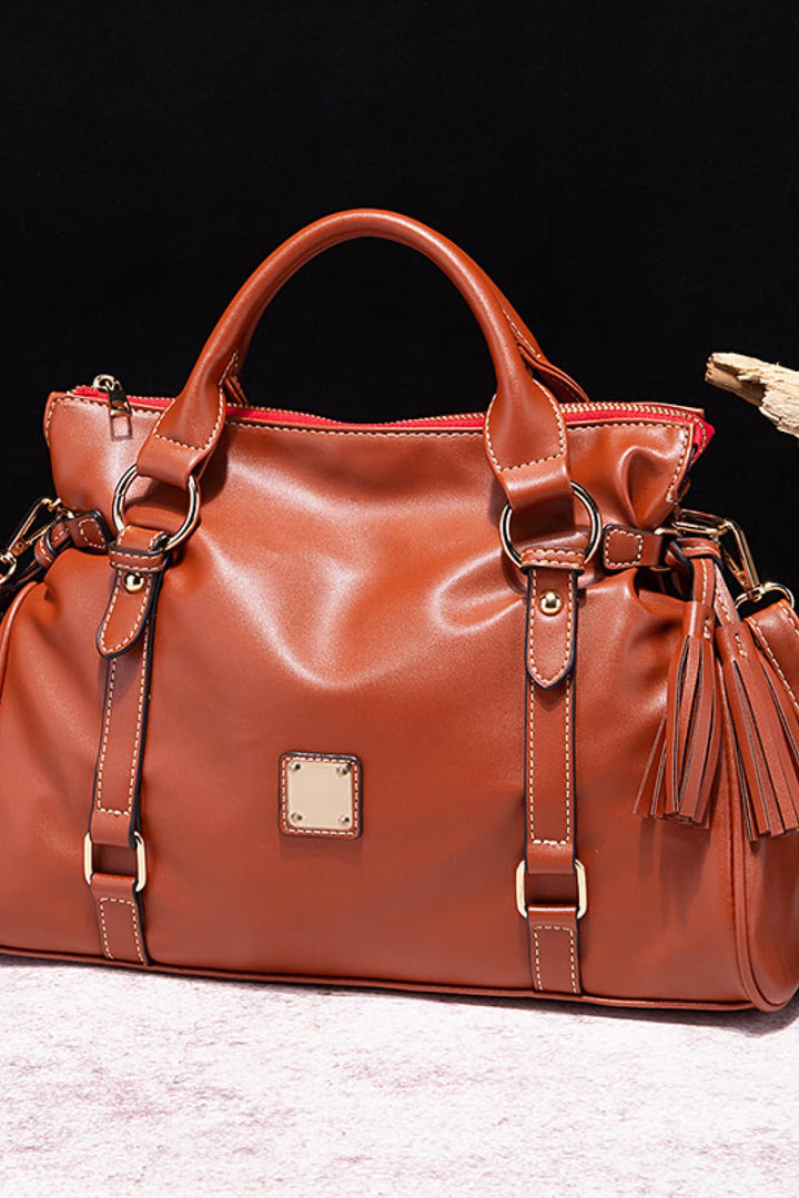 PU Leather Handbag with Tassels - Super Amazing Store