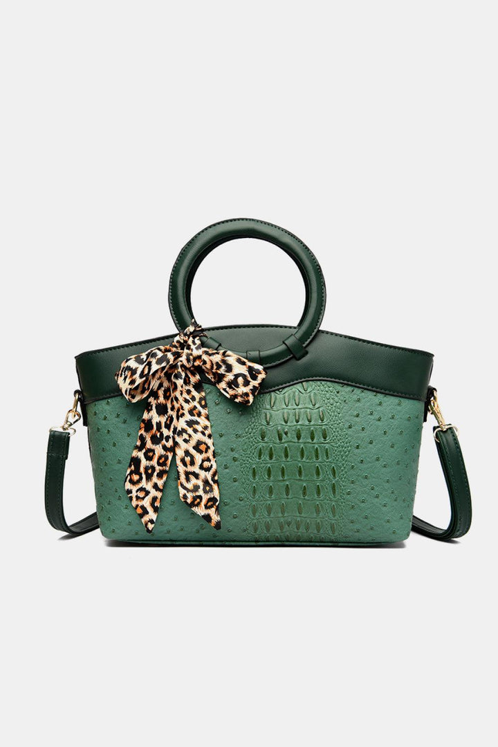 PU Leather Leopard Tie Shoulder Bag - Super Amazing Store