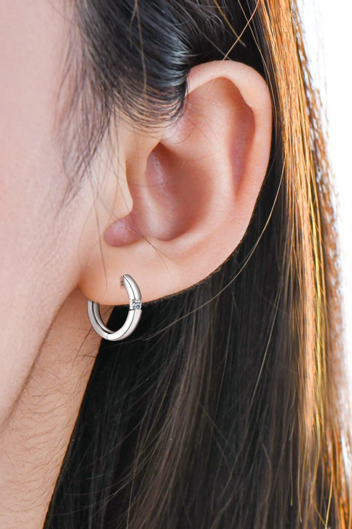 Moissanite 925 Sterling Silver Huggie Earrings - Super Amazing Store