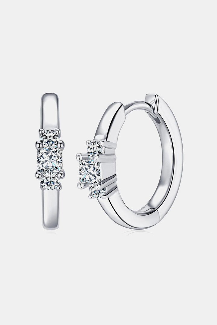 Moissanite 925 Sterling Silver Huggie Earrings - Super Amazing Store