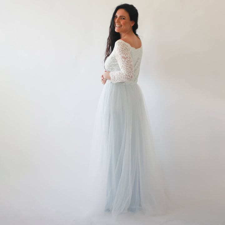 Curvy  Off-Shoulder Two Colors Wedding Dress #1134 - Super Amazing Store