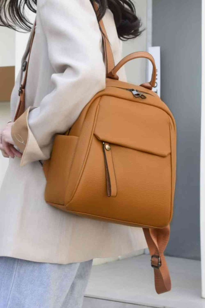 Medium PU Leather Backpack Trendsi