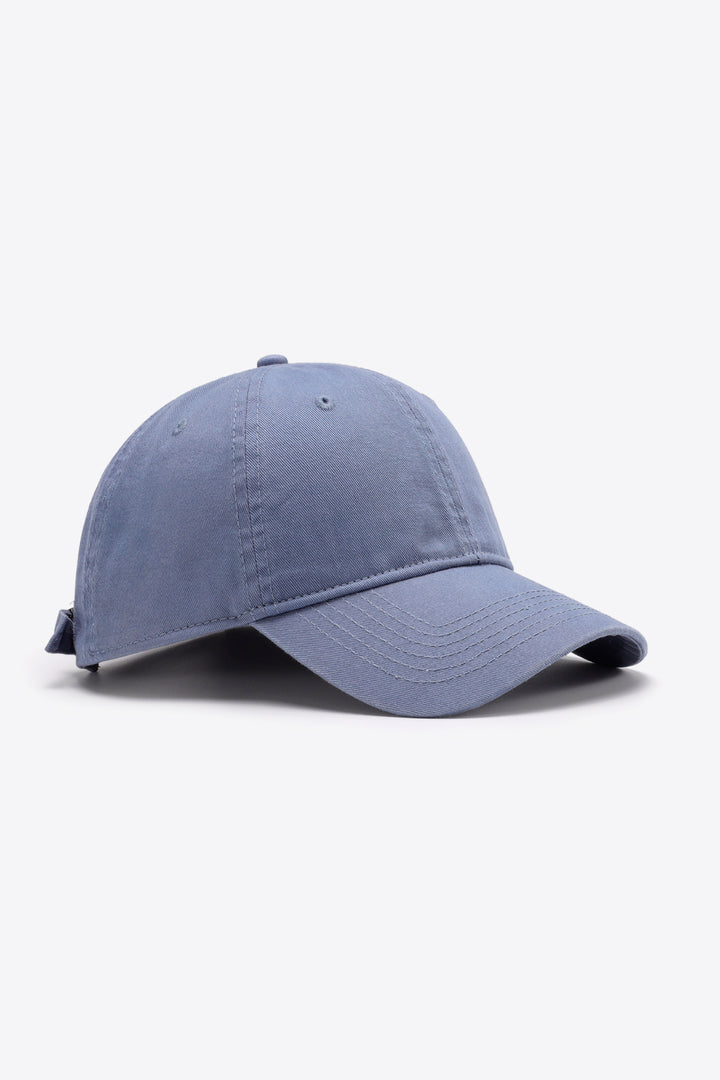 Plain Adjustable Cotton Baseball Cap Trendsi