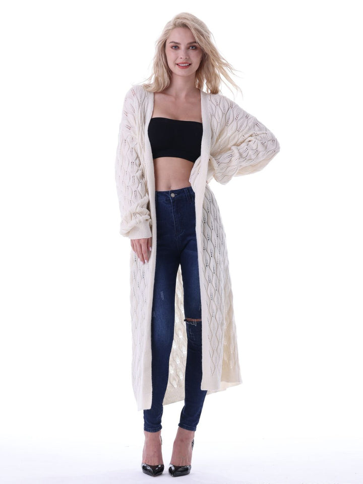 Open Front Longline Cardigan Trendsi