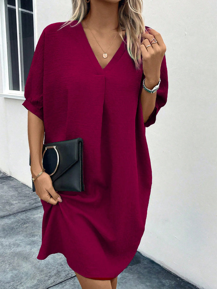 V-Neck Half Sleeve Dress Trendsi