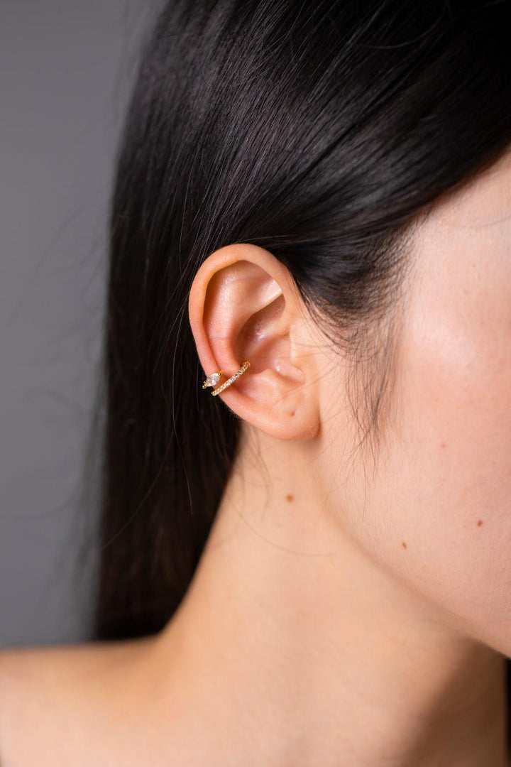 Inlaid Zircon Single Cuff Earring - Super Amazing Store