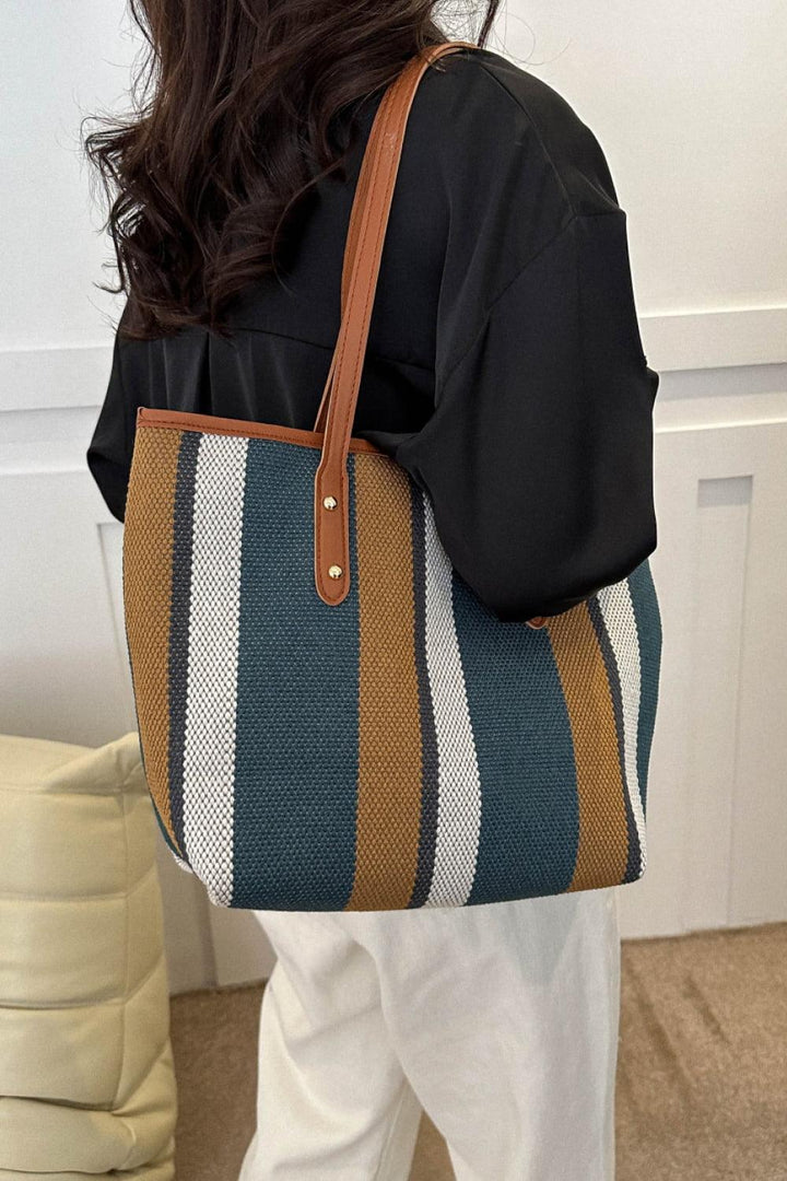 Striped Straw Tote Bag - Super Amazing Store