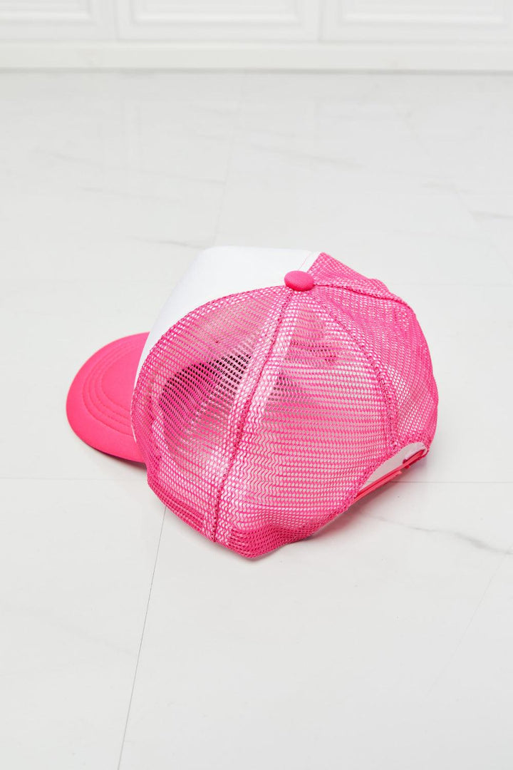 Fame Falling For You Trucker Hat in Pink - Super Amazing Store