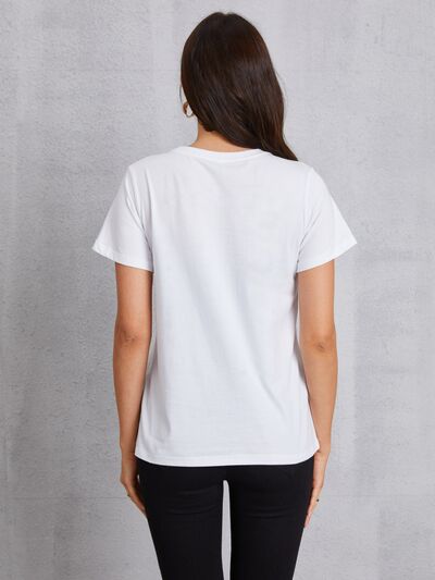 SWEET ON YOU Round Neck Short Sleeve T-Shirt Trendsi