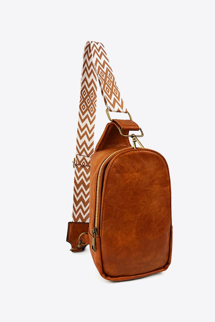 Random Pattern Adjustable Strap PU Leather Sling Bag - Super Amazing Store