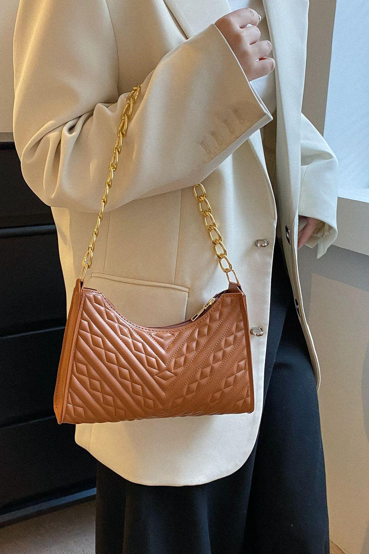 Textured PU Leather Shoulder Bag - Super Amazing Store