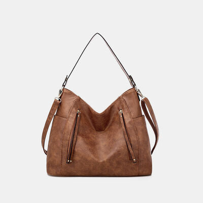 Textured PU Leather Tote Bag Trendsi