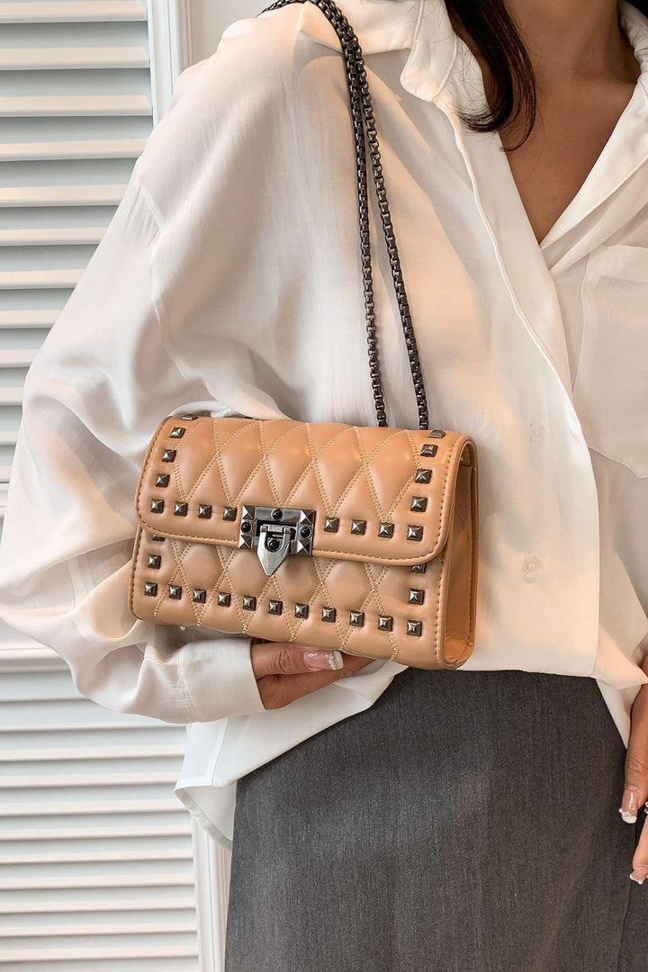 Studded PU Leather Crossbody Bag - Super Amazing Store