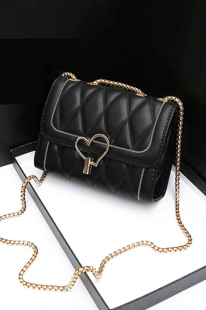 Heart Buckle PU Leather Crossbody Bag Trendsi