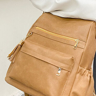 PU Leather Convertible Backpack Trendsi