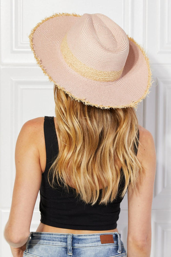 Justin Taylor Poolside Baby Straw Fedora Hat in Pale Blush - Super Amazing Store