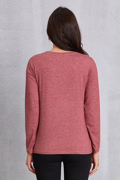 Letter Graphic Round Neck Long Sleeve T-Shirt Trendsi