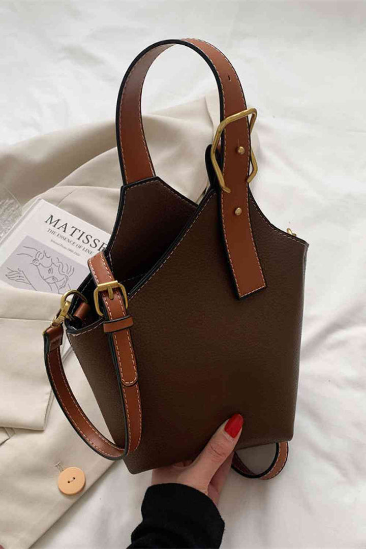 Fashion PU Leather Bucket Bag Trendsi