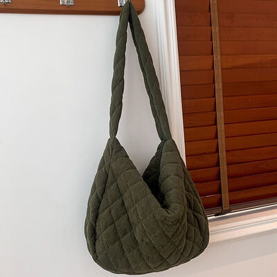 Corduroy Medium Shoulder Bag Trendsi