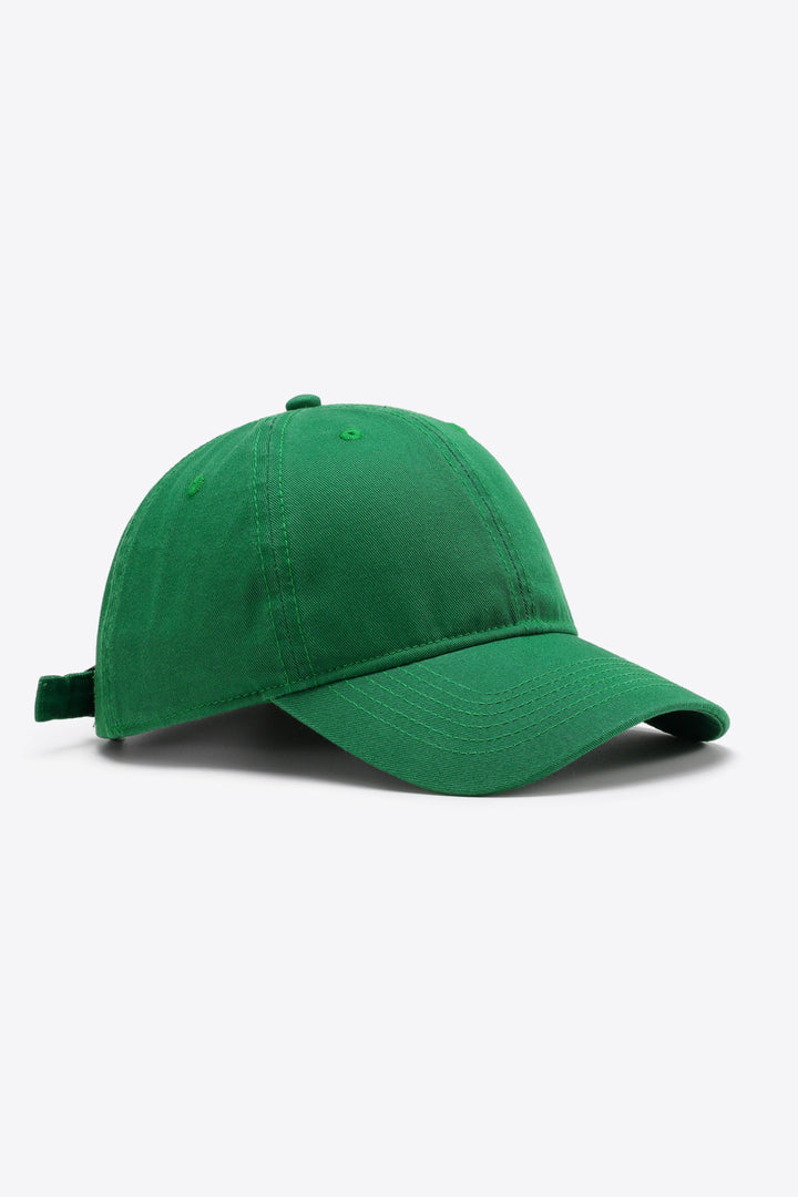 Plain Adjustable Cotton Baseball Cap Trendsi