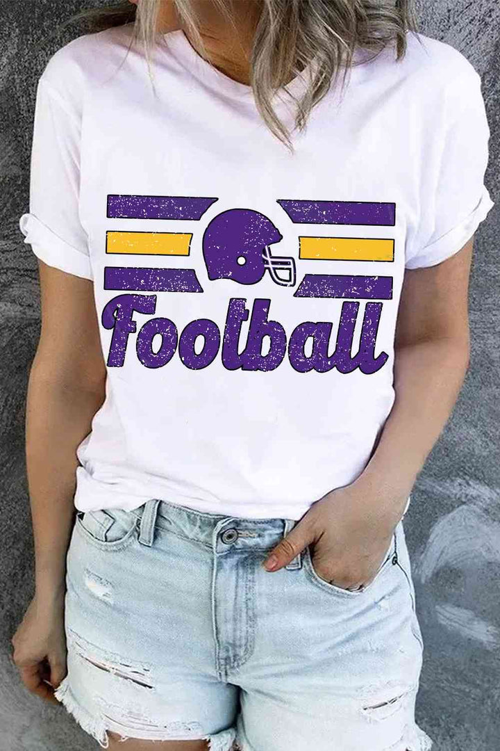 FOOTBALL Graphic Short Sleeve T-Shirt Trendsi