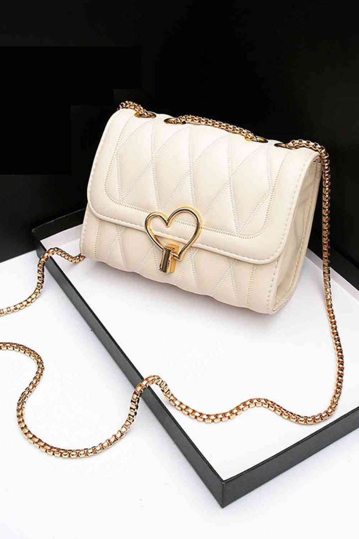 Heart Buckle PU Leather Crossbody Bag Trendsi