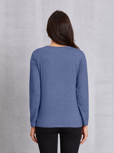 HAPPY VALENTINE'S DAY Round Neck Long Sleeve T-Shirt Trendsi