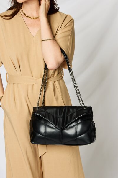 SHOMICO PU Leather Chain Handbag Trendsi