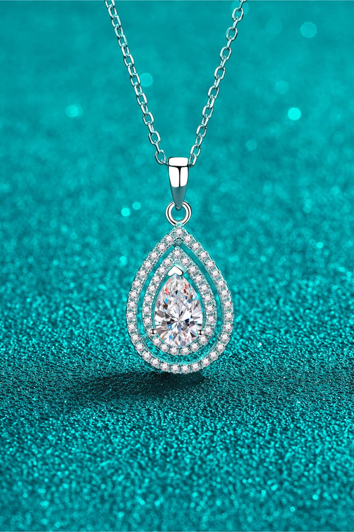 1 Carat Moissanite Teardrop Pendant Necklace - Super Amazing Store