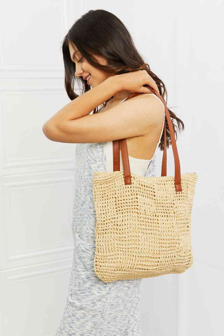 Fame Picnic Date Straw Tote Bag Trendsi