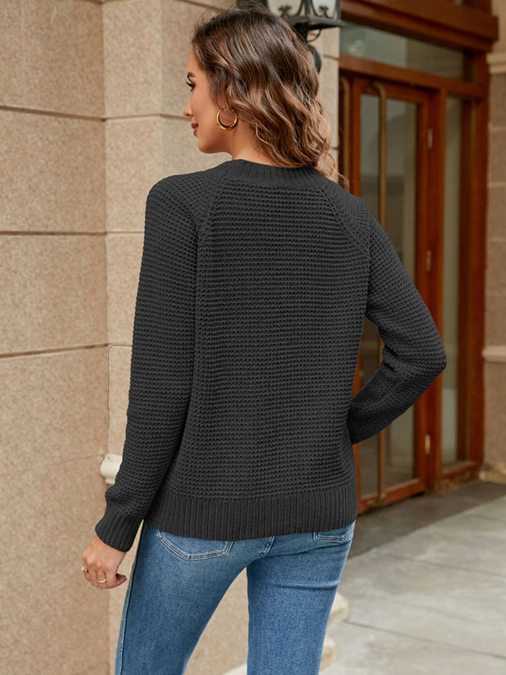 Round Neck Raglan Sleeve Sweater - Super Amazing Store