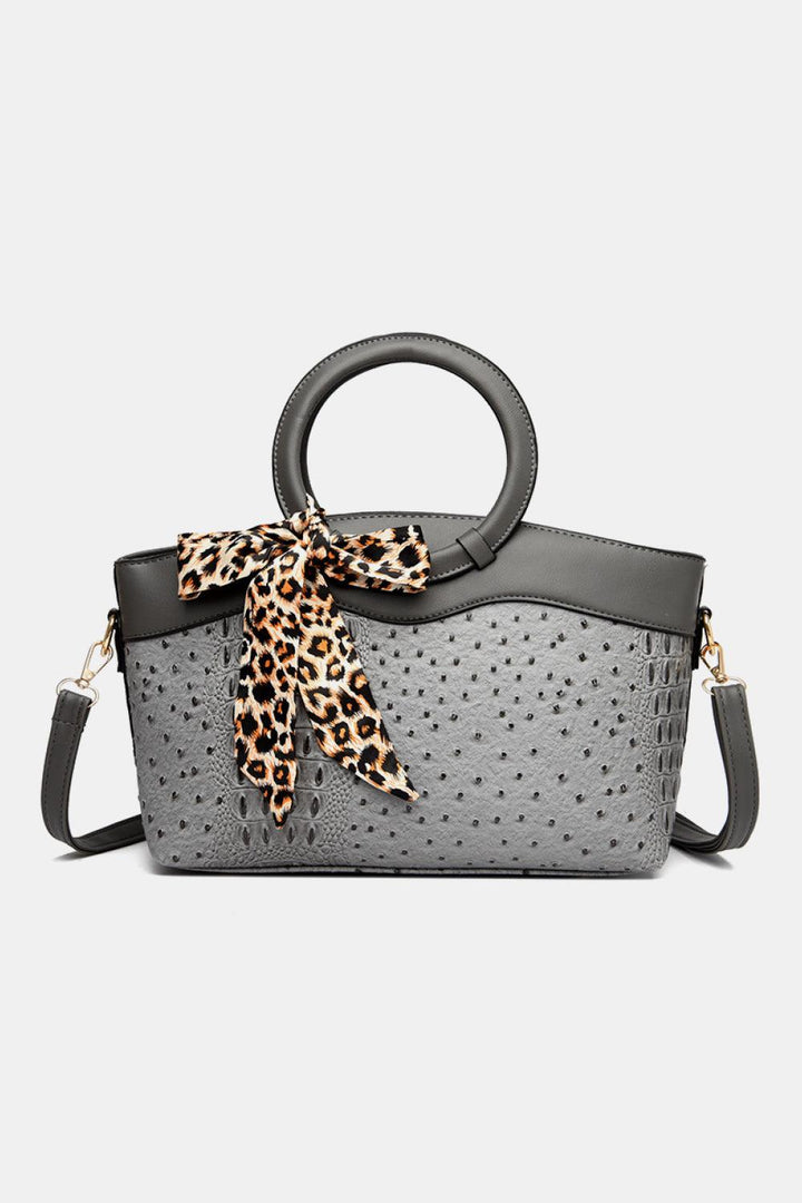 PU Leather Leopard Tie Shoulder Bag - Super Amazing Store