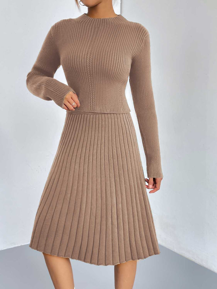 Rib-Knit Sweater and Skirt Set - Super Amazing Store