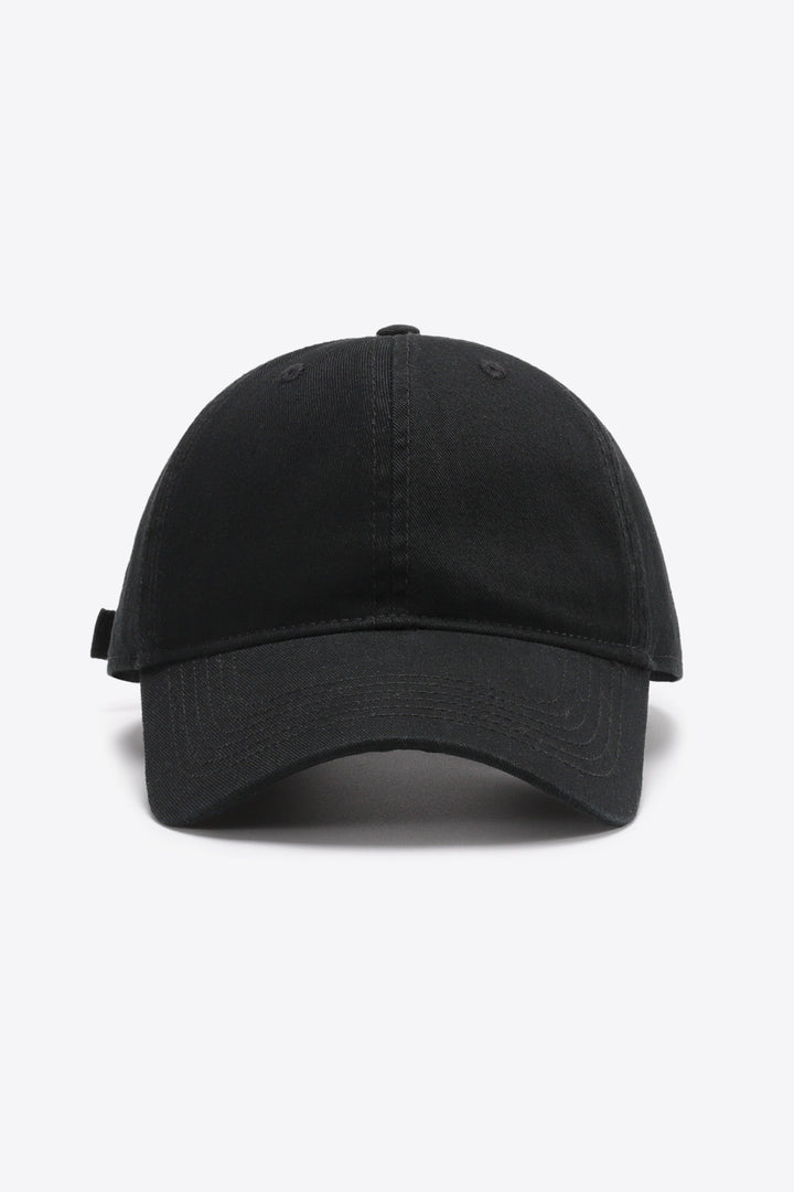 Plain Adjustable Cotton Baseball Cap Trendsi