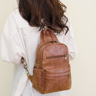 Medium PU Leather Backpack Trendsi