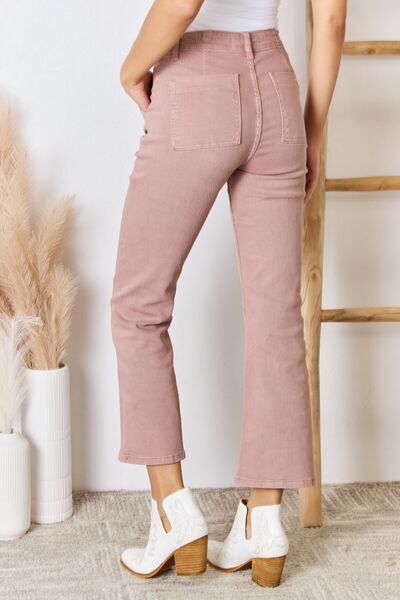 RISEN Full Size High Rise Ankle Flare Jeans Trendsi