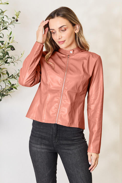 Mock Neck Zip Up Jacket - Super Amazing Store