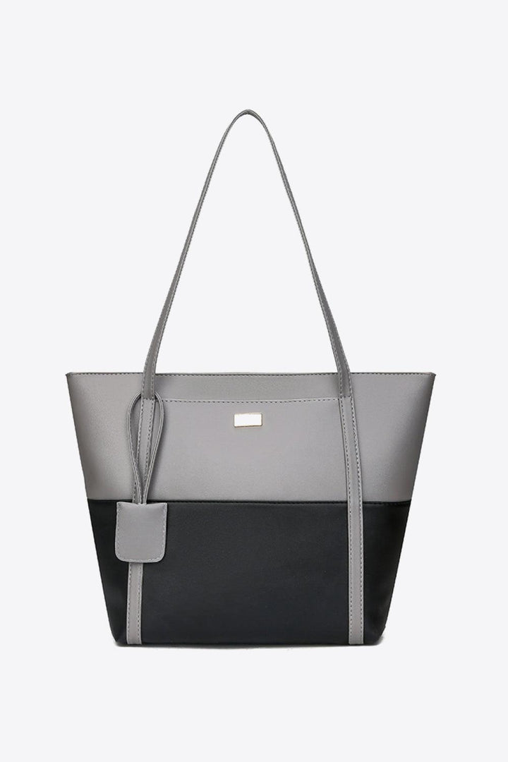 Two-Tone PU Leather Tote Bag - Super Amazing Store