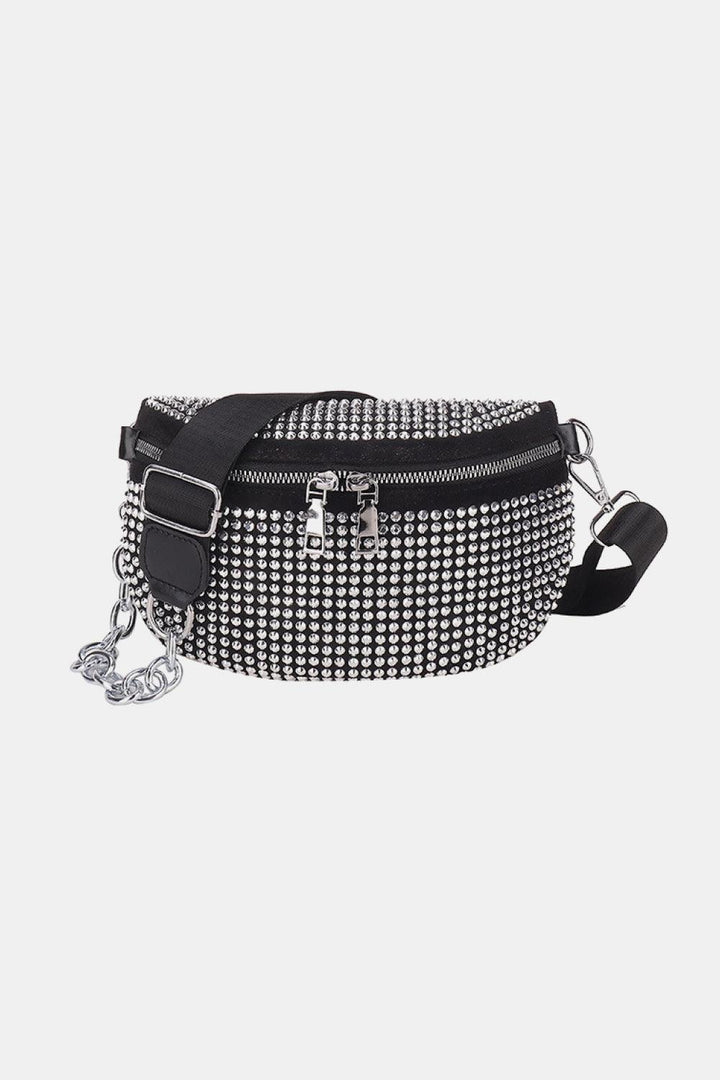 Rhinestone PU Leather Sling Bag - Super Amazing Store