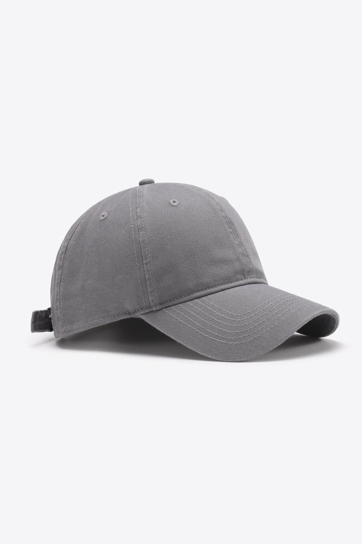 Plain Adjustable Cotton Baseball Cap Trendsi