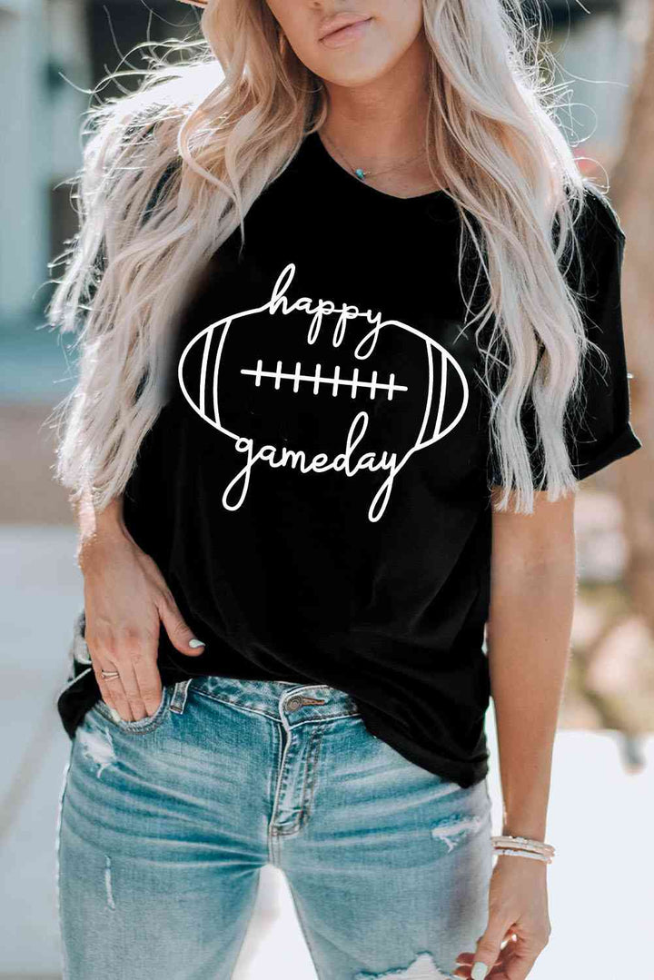 HAPPY GAMEDAY Graphic T-Shirt Trendsi