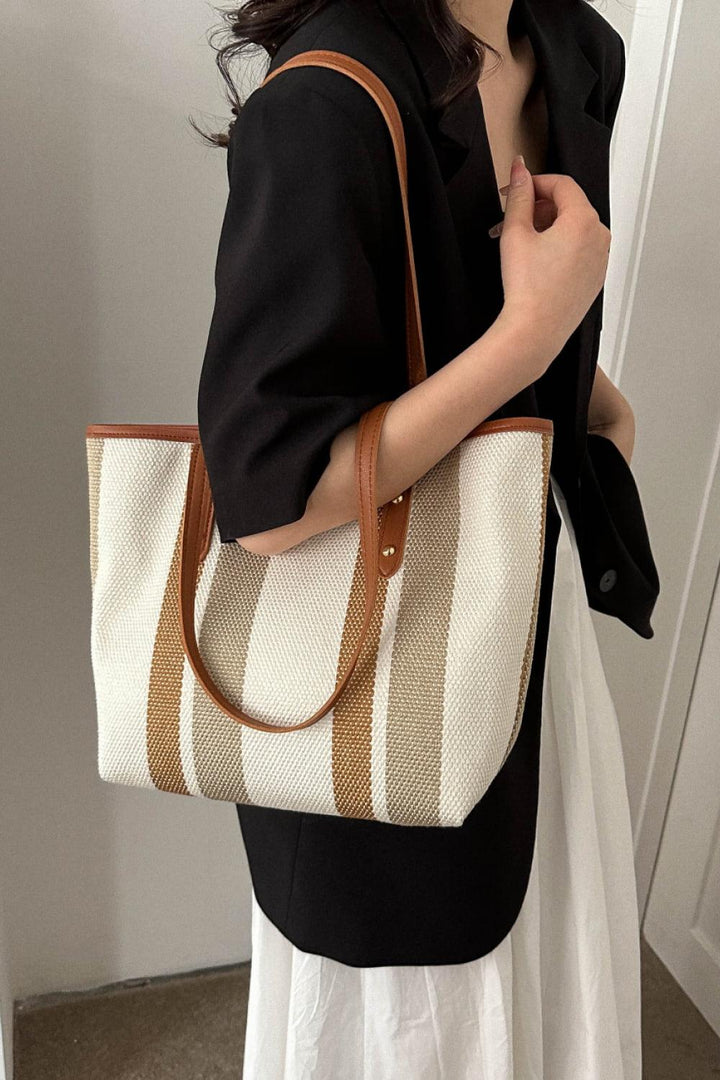 Striped Straw Tote Bag - Super Amazing Store