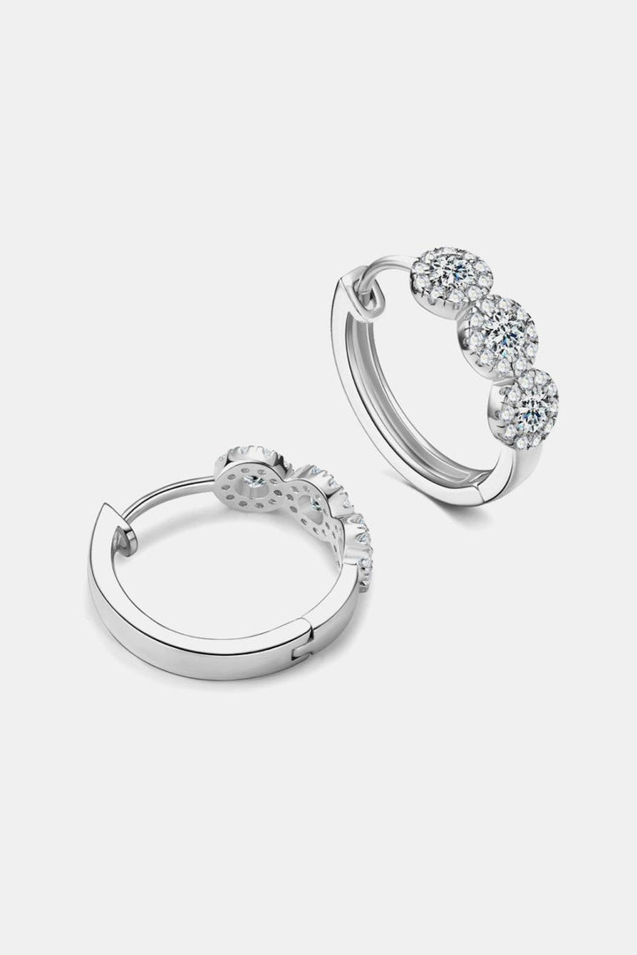 Moissanite 925 Sterling Silver Huggie Earrings - Super Amazing Store